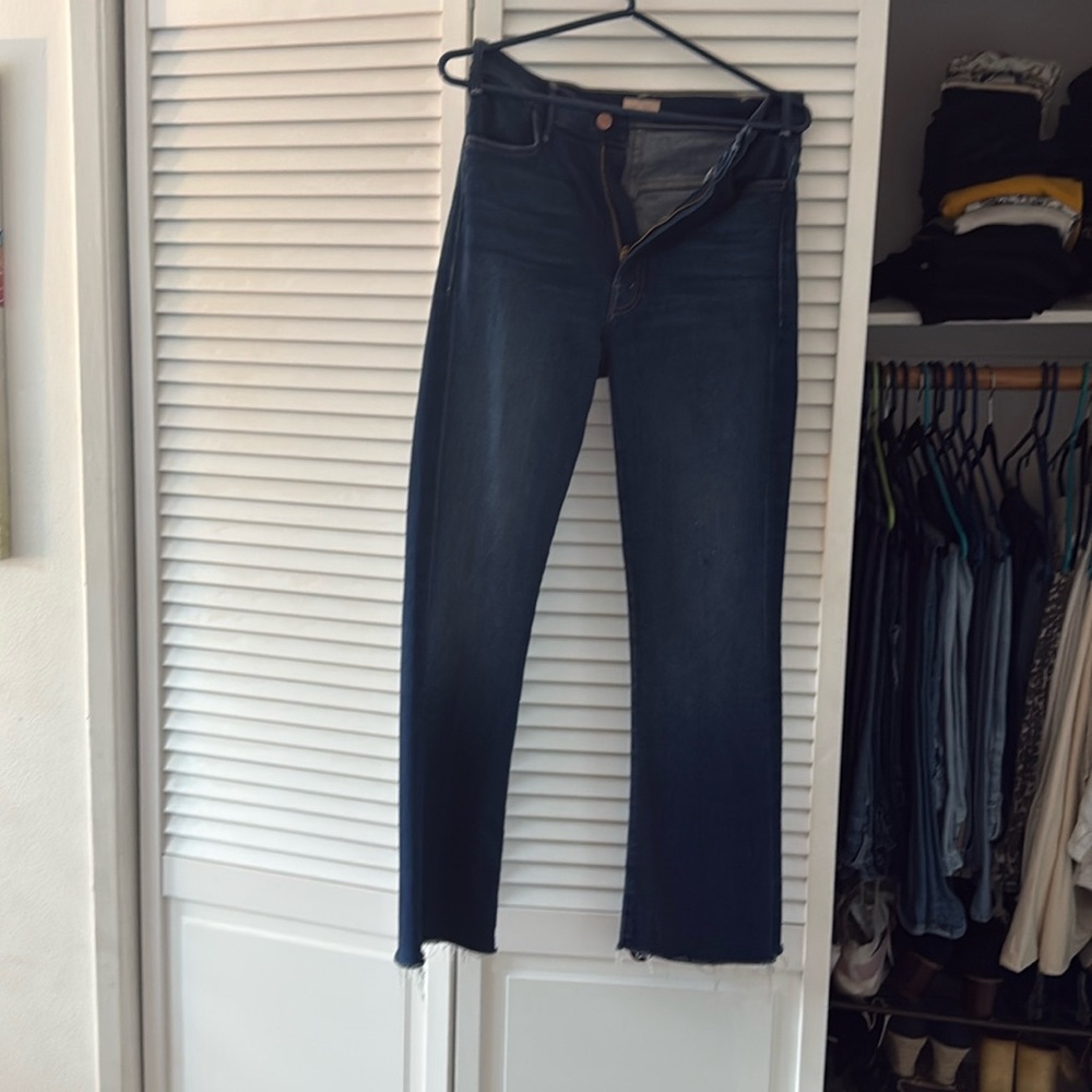 MOTHER The Hustler High-Rise Ankle Fray Pants
